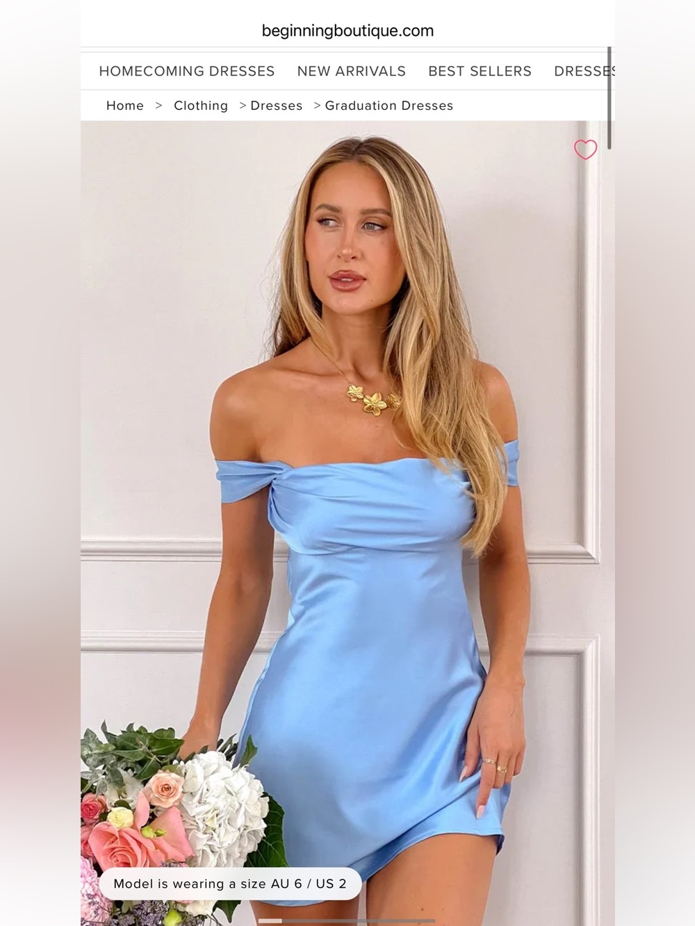 Beginning Boutique NWT Strapless Satin Mini Dress in Light Blue